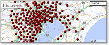 首都圏の宅配ピザ店の分布